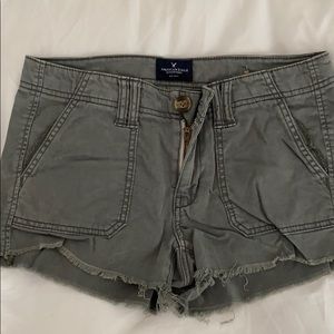 American Eagle Green Gray Khaki Shorts